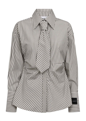Gemma tie stripe skjorte Beige HAUTE L'AMITIÈ